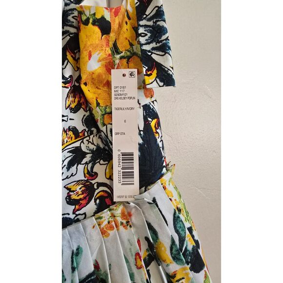 Antonio Melani Kelsey Poplin Dress in Tiger Lily NWT Size 6 - Picture 9 of 10